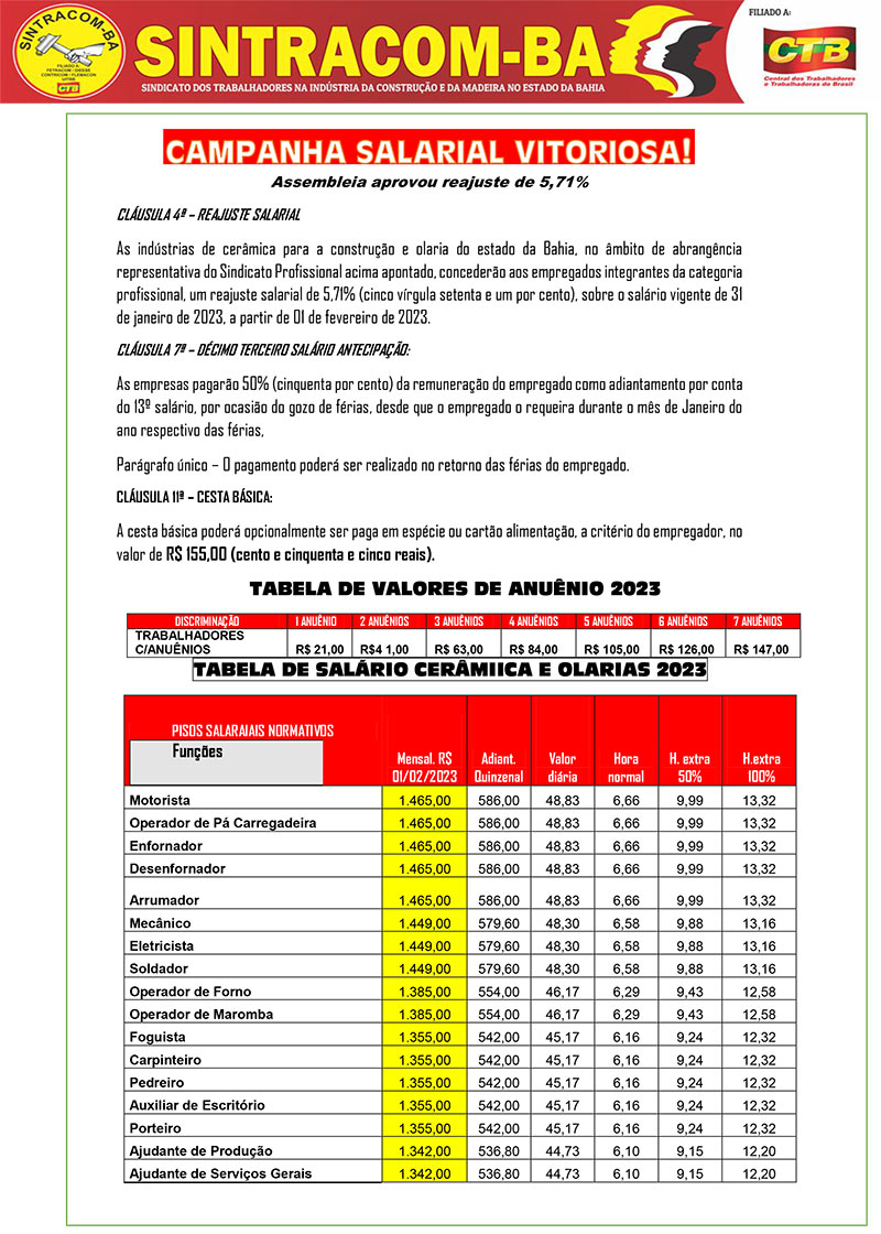 PANFLETO TABELA - CERÂMICA 2023 - Confira aqui