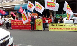 CTB realizou ato em defesa dos direitos trabalhistas, na SRTE