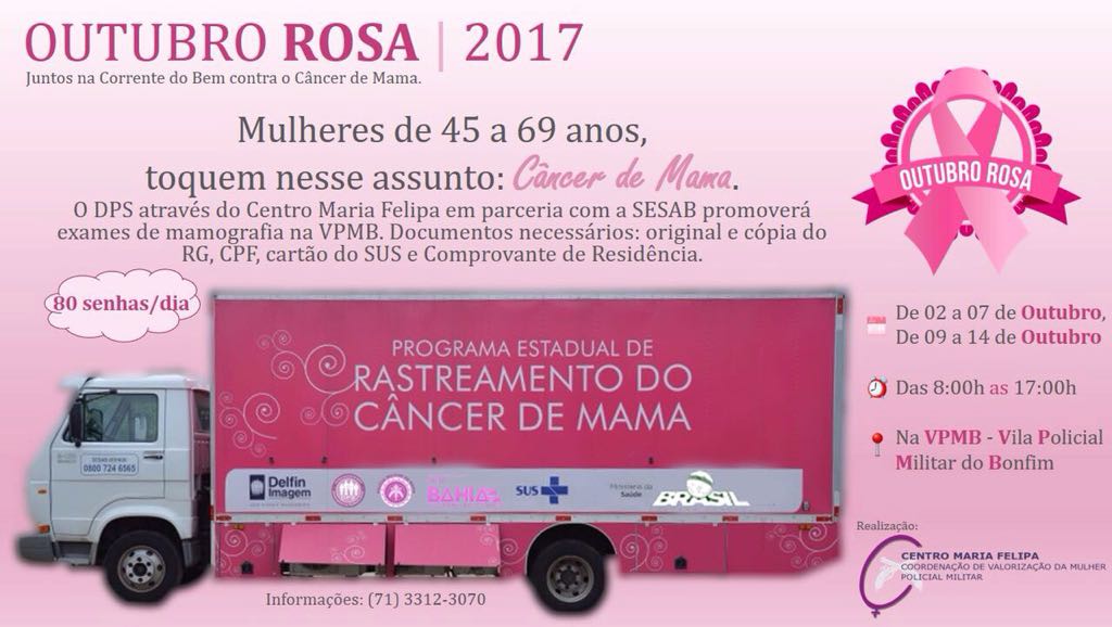 Outubro Rosa, a luta contra o câncer de mama: Onde fazer a mamografia