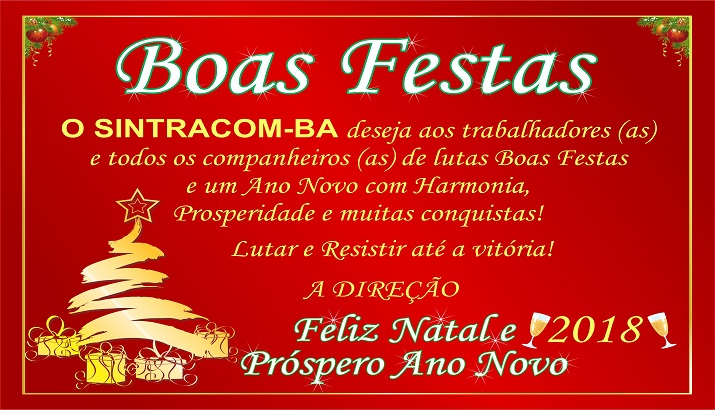Mensagem da Diretoria: Boas Festas e Prosperidade em 2018