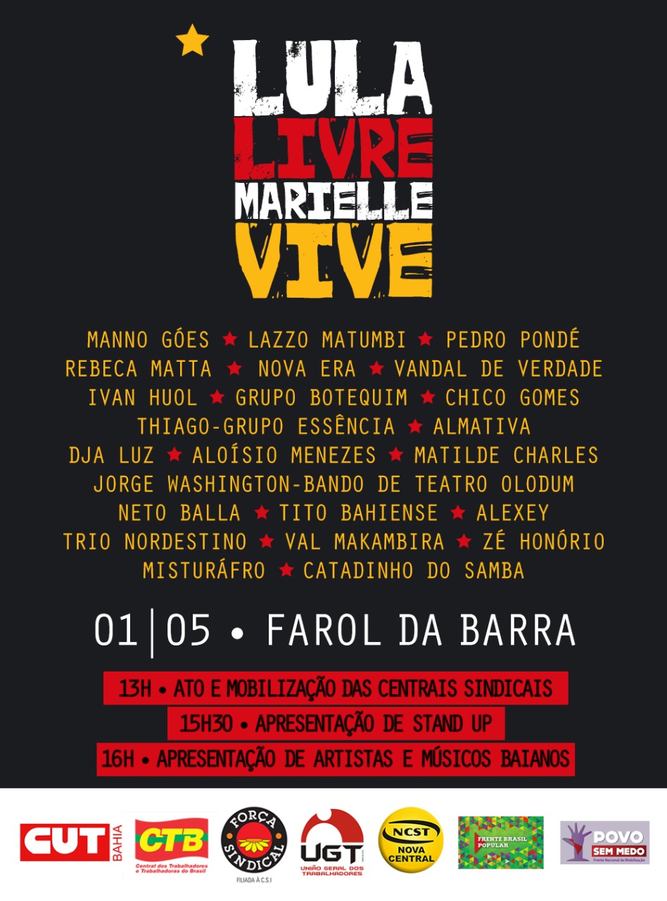1º de Maio, 13h, Farol da Barra, vai ter luta e shows: Confira as atrações