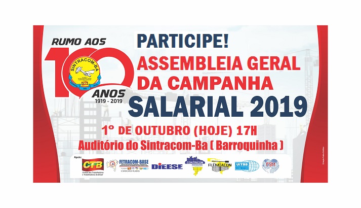 Hoje tem Assembleia para aprovar a Pauta de Reivindicações. Participe!