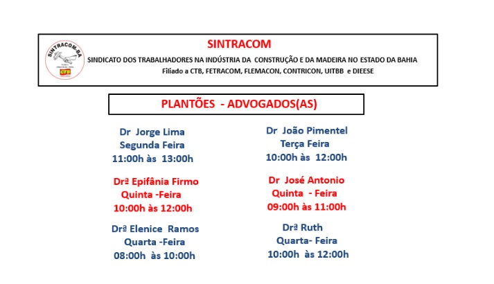 Atenção: Veja os novos horários do Plantão dos Advogados