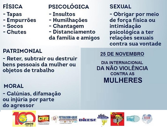 Lute: Dia Internacional da Não Violência Contra as Mulheres