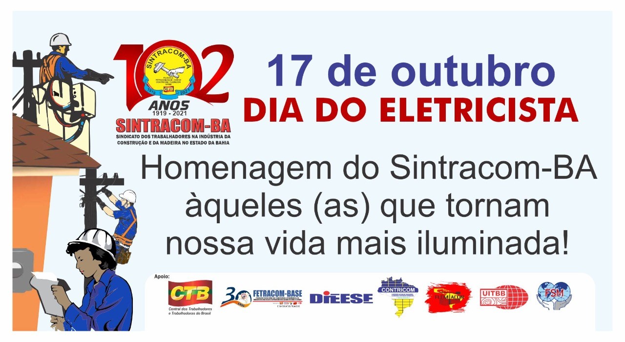 Domingo, 17 de Outubro: Viva o Dia do Eletricista!