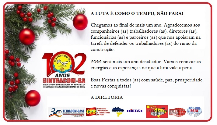 Mensagem de Final de Ano: A luta é como o tempo, não para!