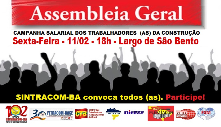 Participe: Assembleia nesta sexta, 18h, Largo S. Bento