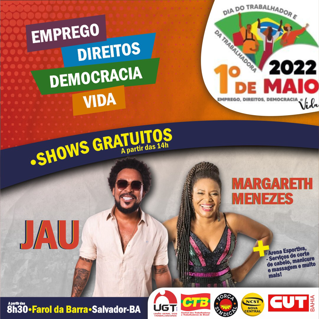 1º de Maio, Dia dos Trabalhadores (as): dia de praia e de luta. Todos (as) no Farol da Barra!