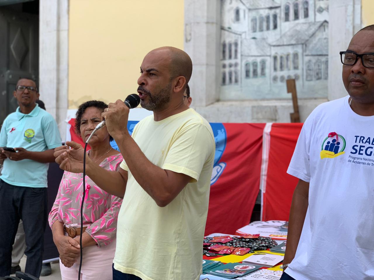 SINTRACOM-BA e entidades filiadas marcam Dia de Ação pelos 78 anos da FSM com atividade em obra da Cinzel