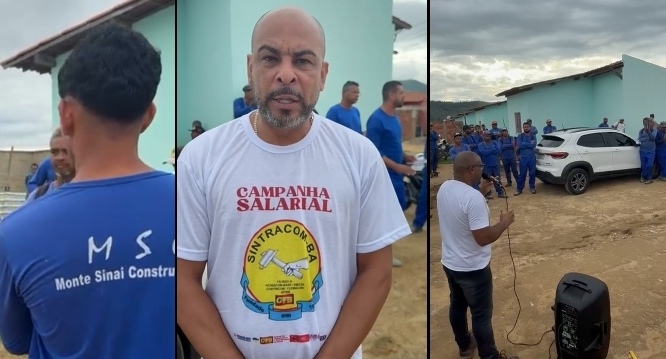 Macarani: Trabalhadores (as) paralisaram as atividades e SINTRACOM-BA denuncia irregularidades na Monte Sinai Construções